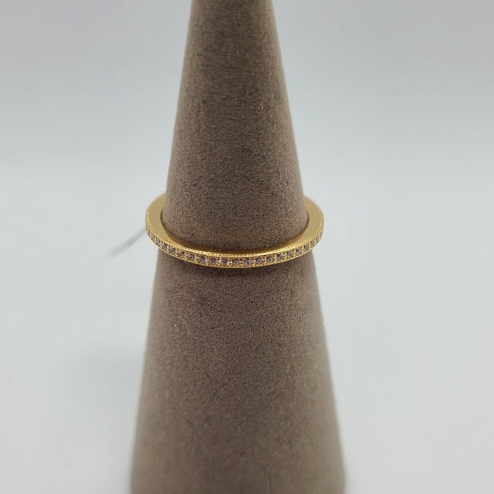 Gold Plated Eternity or Infinity Ring with CZs, Size 6